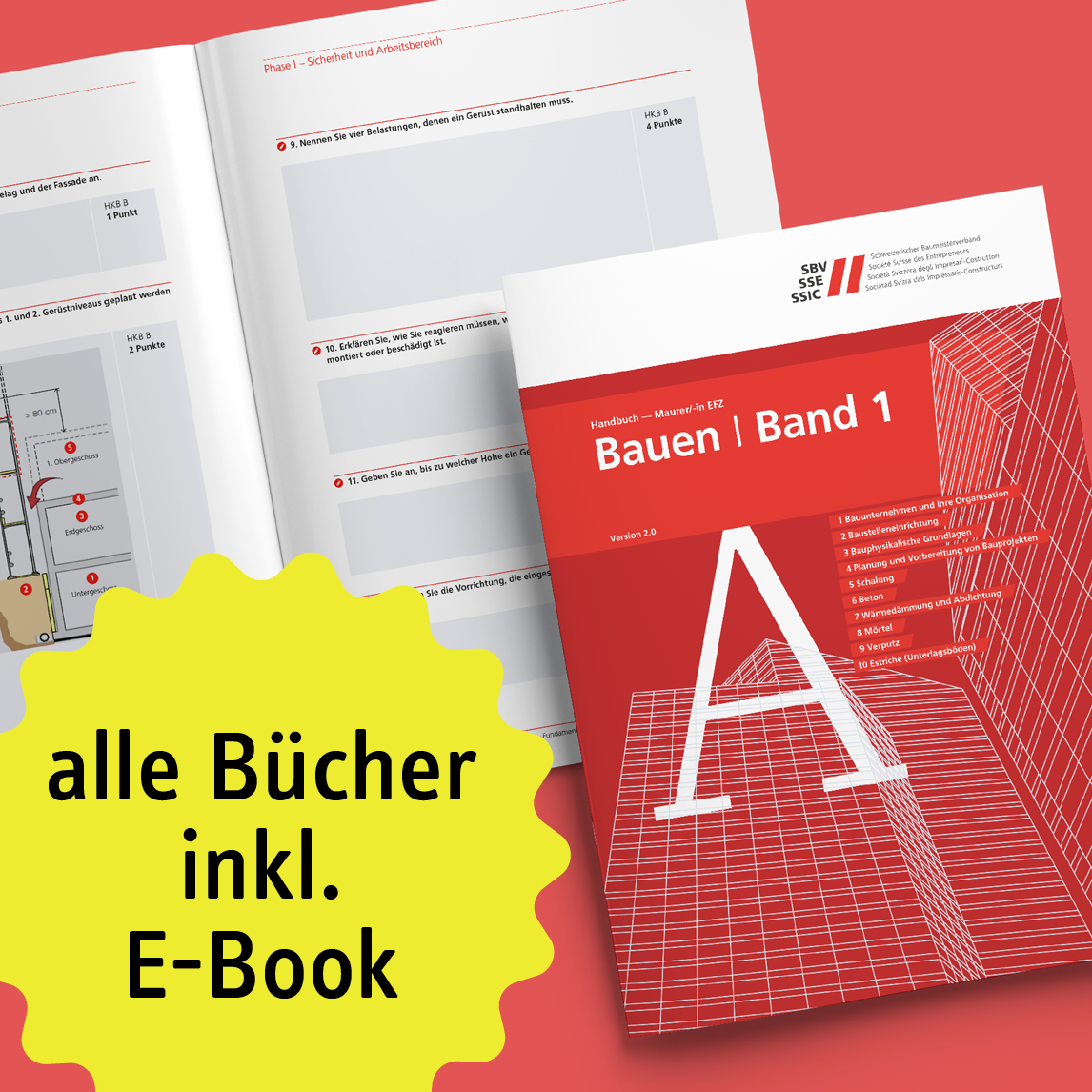 Set Lehrmittel SBV -  Maurer EFZ - Handbücher & Projektdossier (Print & Digital)